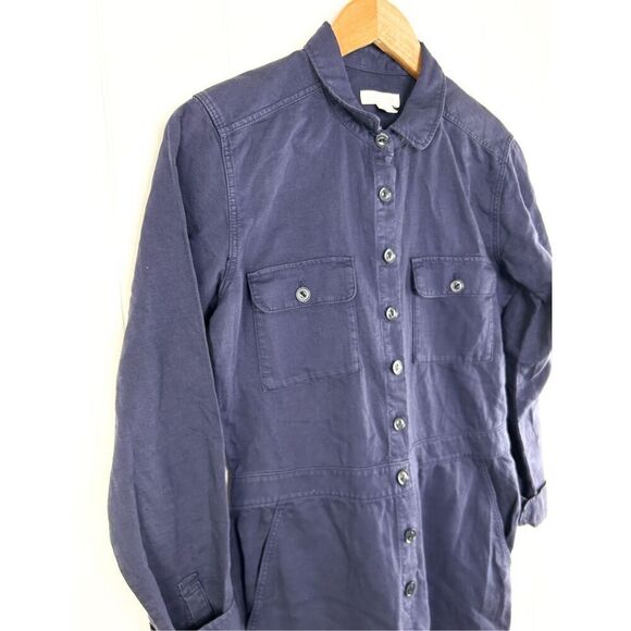 Outerknown SEA Suit Navy Jumpsuit Long Sleeve Button‎ Linen Blend Coveralls XS - Picture 5 of 13